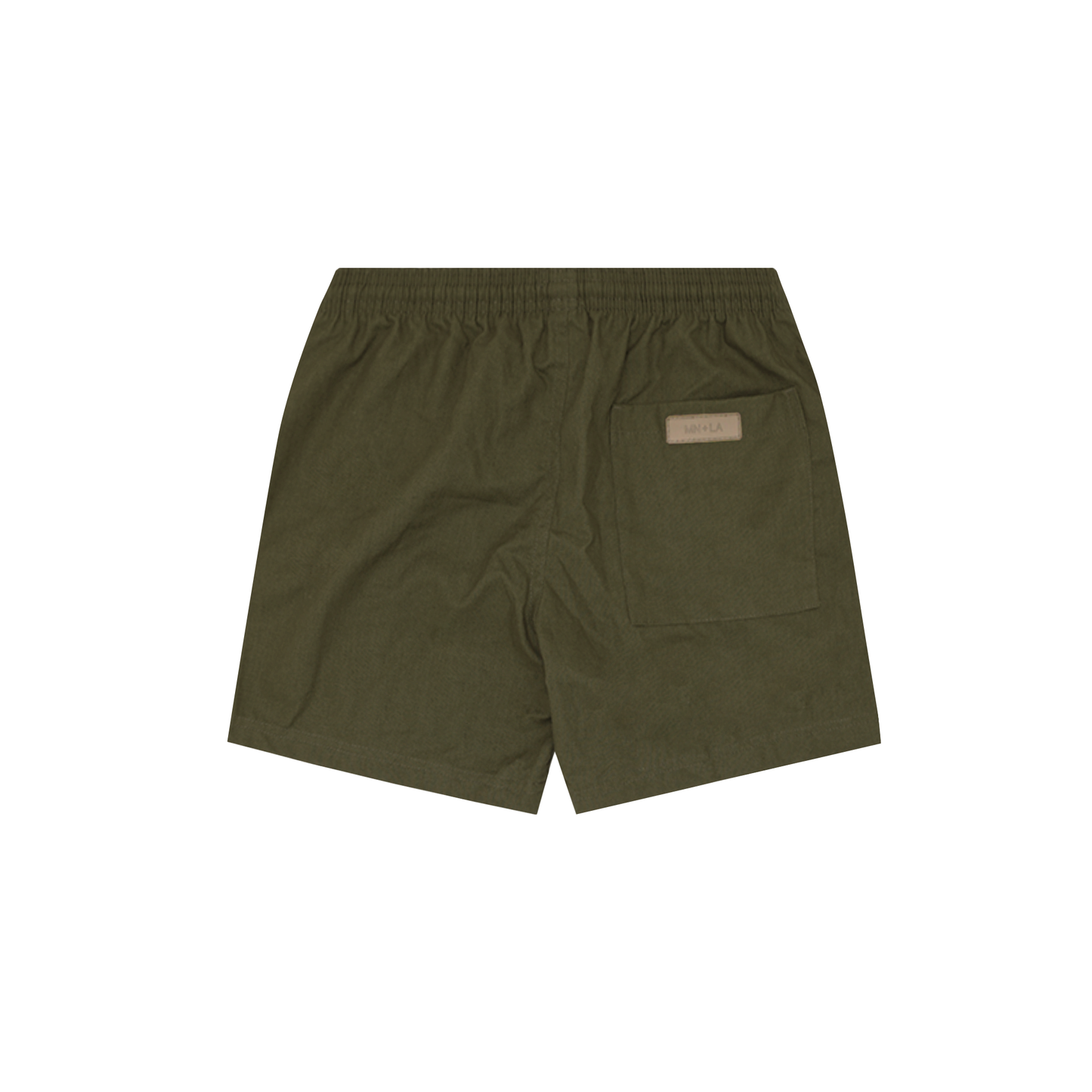 LINEN PLEATED HOUSE SHORTS IN OLIVE