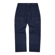 NAVY DENIM DOUBLE KNEE CHORE PANTS