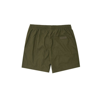 LINEN HOUSE SHORTS IN MOSS GREEN