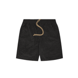 TOWEL TERRY RAW HEM SWEATSHORTS IN CHARCOAL GREY