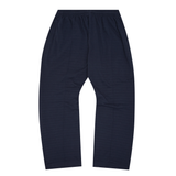 STRIPED PIQUE PLEATED ULTRA WIDE PANTS IN NAVY