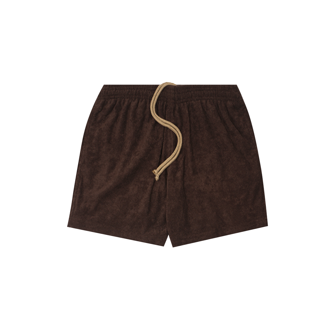 TOWEL TERRY HOUSE SHORTS IN WOOD