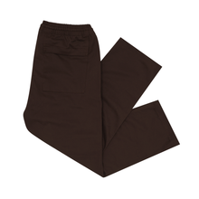 TWILL WIDE CROPPED PANTS IN UMBER