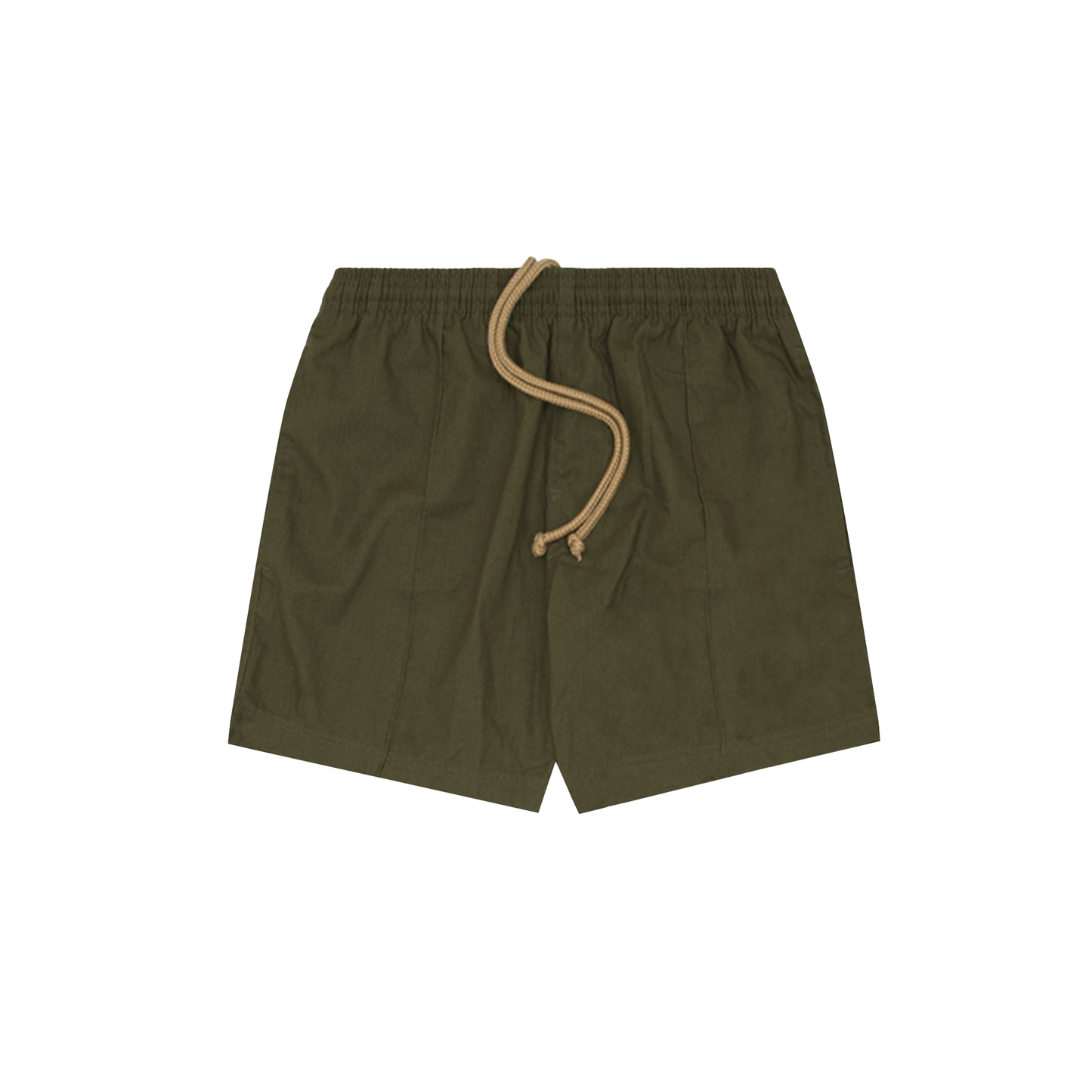 LINEN PLEATED HOUSE SHORTS IN OLIVE