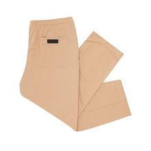WAFFLE WEAVE PLEATED CROPPED PANTS IN WHEAT