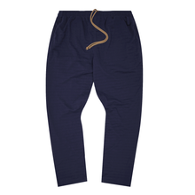 STRIPED PIQUE LOUNGE PANTS IN NAVY BLUE
