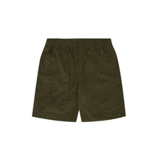 TOWEL TERRY RAW HEM SWEATSHORTS IN OLIVE