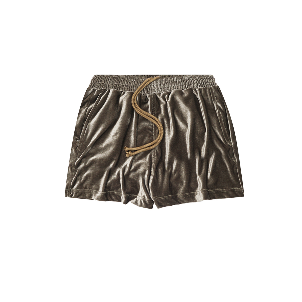 VELOUR HOUSE SHORTS IN OLIVE