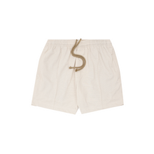 WAFFLE WEAVE PLEATED HOUSE SHORTS IN OAT