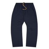 STRIPED PIQUE PLEATED ULTRA WIDE PANTS IN NAVY