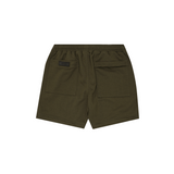 PLEATED HOUSE SHORTS IN OLIVE