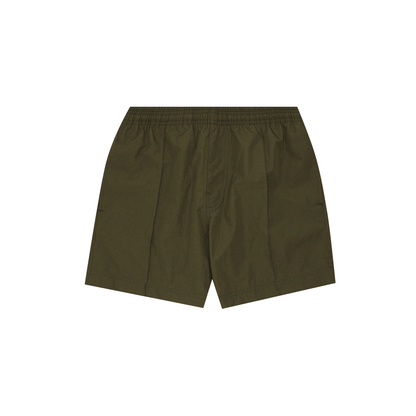SHINOBI PLEATED HOUSE SHORTS IN OLIVE