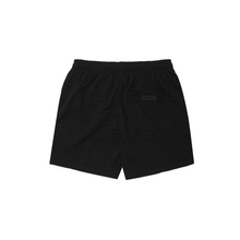 STRIPED PIQUE SHORTS IN ANTHRACITE