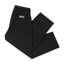 LINEN WIDE CROPPED PANTS IN ANTHRACITE