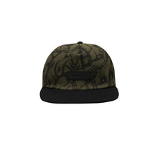 "VINES AND THORNS" 5 PANEL HEAVY TWILL HAT IN OLIVE