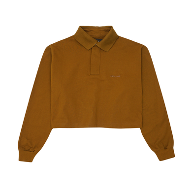 LONGSLEEVE POLO SHIRT IN RUST