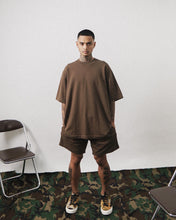 STRIPED PIQUE OVERSIZED TEE IN OLIVE
