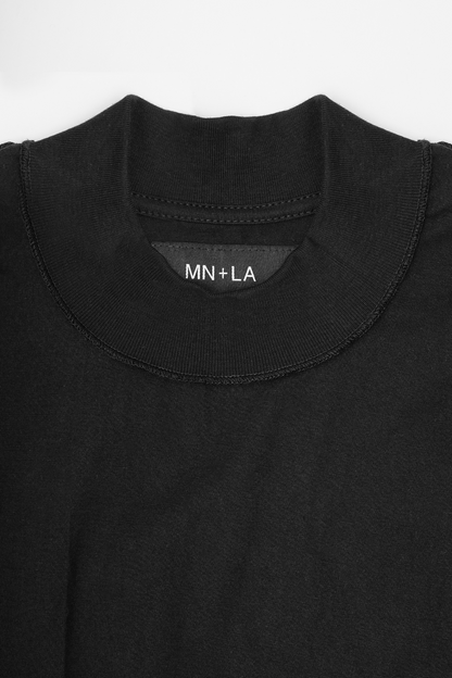 RAW STITCHING MOCK NECK TEE V2 IN ANTHRACITE