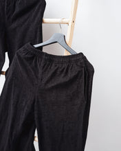 ANTHRACITE TOWEL TERRY RAW FINISH LOUNGE PANTS