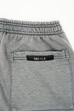WASHED GREY RAW HEM SWEATSHORTS