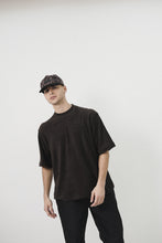 TOWEL TERRY MOCK NECK TEE IN WOOD