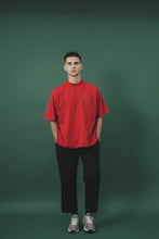"CROP CIRCLES" MOCK NECK TEE V3 IN RARRI RED