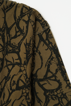 "VINES AND THORNS" RAW STITCH LONGSLEEVE TEE IN OLIVE