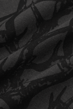 "VINES AND THORNS" RAW STITCH  MOCK NECK TEE V2 IN CHARCOAL GREY