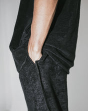 ANTHRACITE TOWEL TERRY RAW FINISH LOUNGE PANTS