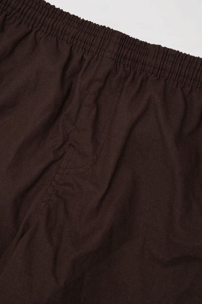 LINEN WIDE CROPPED PANTS IN WOOD
