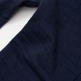 STRIPED PIQUE PLEATED ULTRA WIDE PANTS IN NAVY