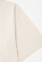 STRIPED PIQUE MOCK NECK TEE V3 IN OAT