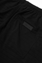 STRIPED PIQUE SHORTS IN ANTHRACITE