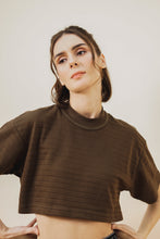 CROPPED MOCK NECK IN OLIVE