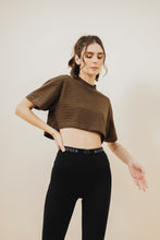 CROPPED MOCK NECK IN OLIVE