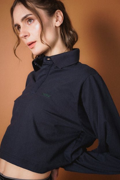 LONGSLEEVE POLO SHIRT IN NAVY