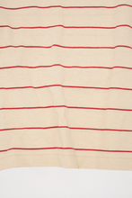 OAT/RED STRIPED MOCK NECK TEE V3