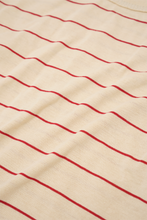 OAT/RED STRIPED MOCK NECK TEE V3