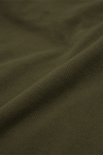 WAFFLE WEAVE PLEATED CROPPED PANTS IN OLIVE