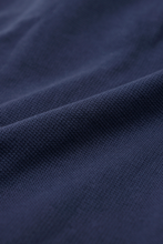 WAFFLE WEAVE PLEATED WIDE LOUNGE PANTS IN NAVY BLUE