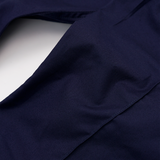 PLEATED WIDE CROPPED PANTS IN NAVY