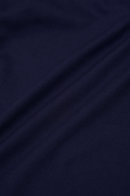 PLEATED WIDE CROPPED PANTS IN NAVY