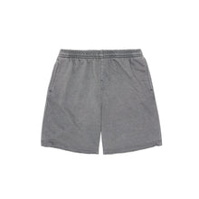 WASHED GREY RAW HEM SWEATSHORTS