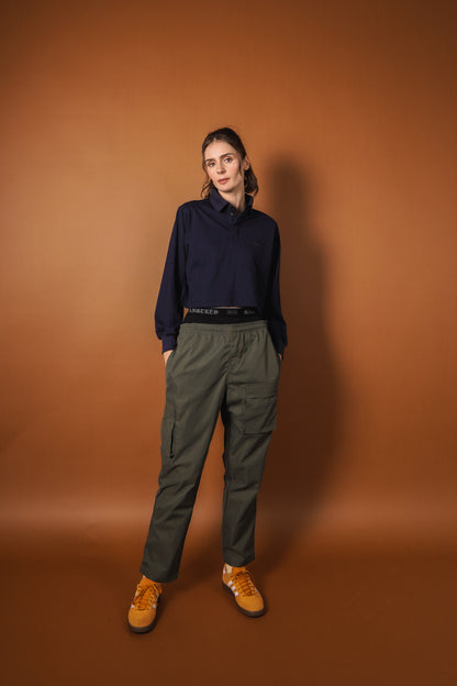 LONGSLEEVE POLO SHIRT IN NAVY