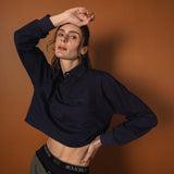 LONGSLEEVE POLO SHIRT IN NAVY