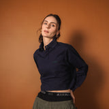 LONGSLEEVE POLO SHIRT IN NAVY