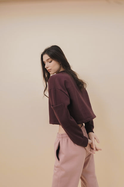 LOUNGE SWEATSHIRT IN WINE