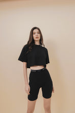 CROPPED MOCK NECK IN ANTHRACITE