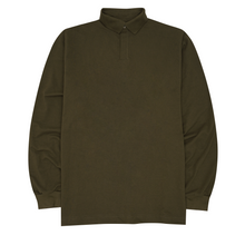 "CLUB" L/S POLO SHIRT IN OLIVE