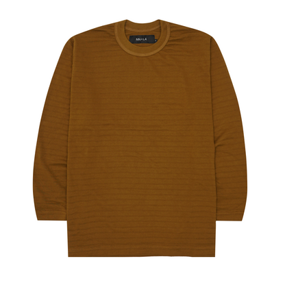 STRIPED PIQUE LONGSLEEVE TEE V3 IN RUST